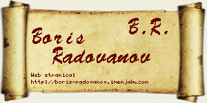 Boris Radovanov vizit kartica